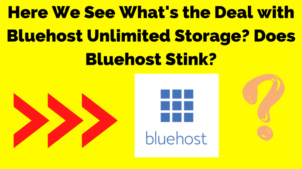 Here We See What's the Deal with Bluehost Unlimited Storage Does Bluehost Stink